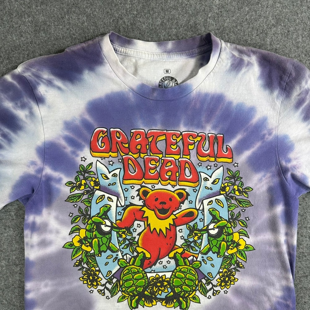 Grateful Dead Tie Dye Men's Medium Dancing Bear Turtles Ripple Junction Purple